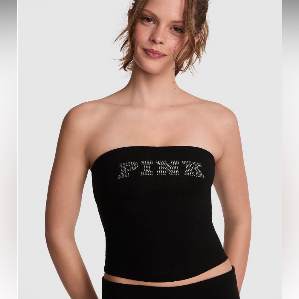 🔥VS Pink ✨bling✨ All Day Cotton Tube Top sz XL NWT